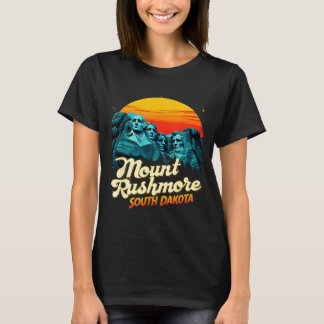 T-shirt Mont Rushmore rétro Badlands de l'État du Dakota d