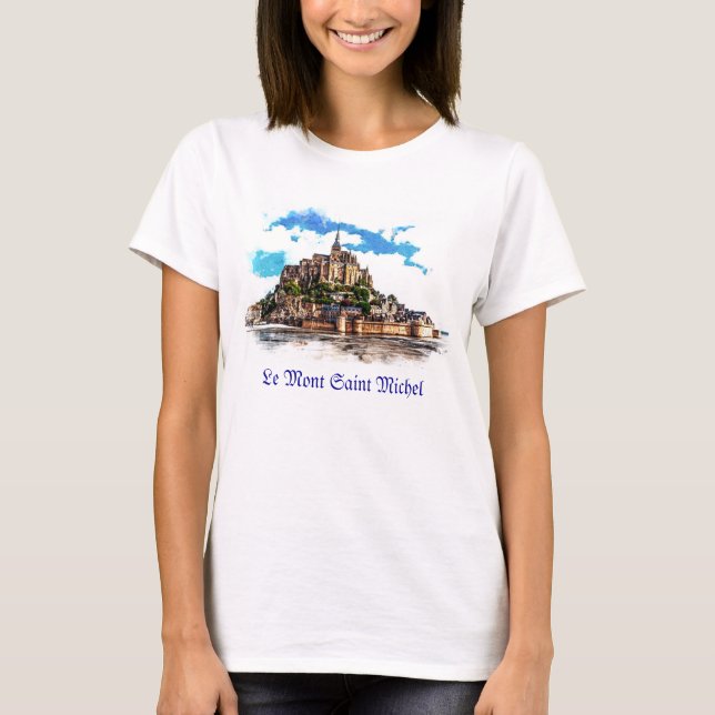 T-shirt Mont Saint Michel en Normandie, France. (Devant)