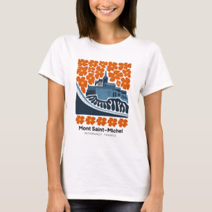 T-shirt Mont Saint Michel Normandie France voyage floral