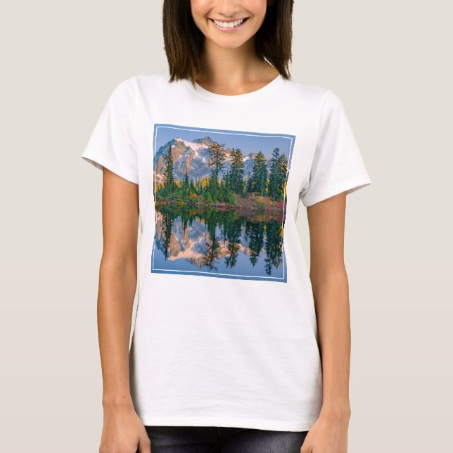 T-shirt Mont Shuksan reflété dans le lac Reflection (Devant)