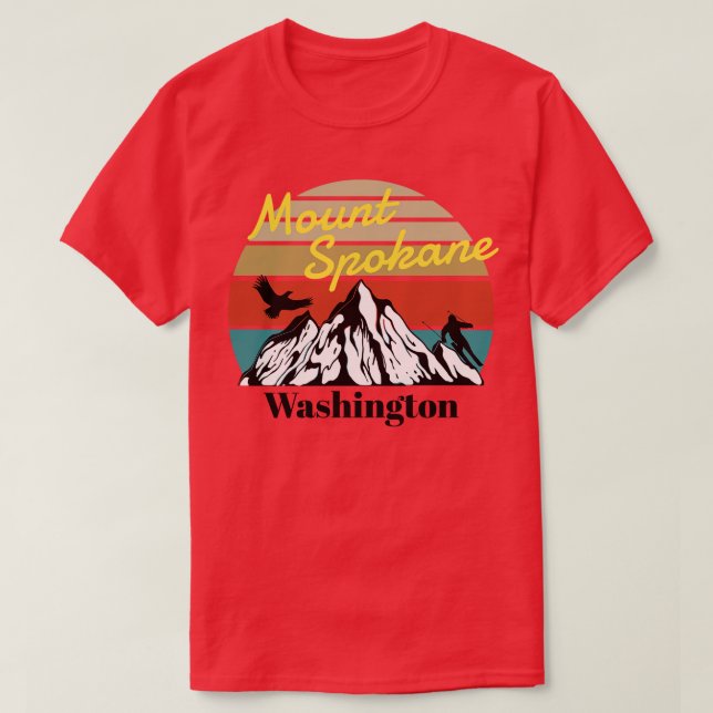 T-shirt Mont Spokane ski Washington 1 (Design devant)