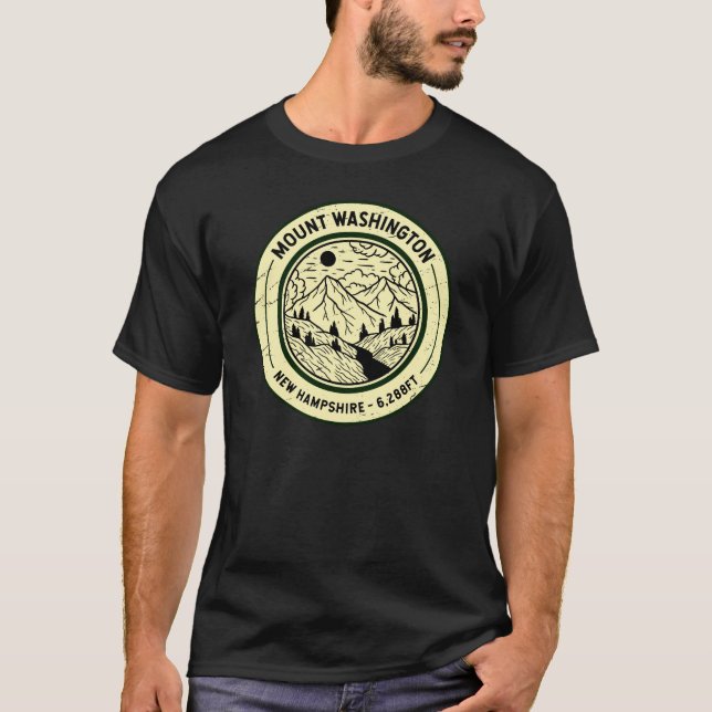 T-shirt Mont Washington New Hampshire Randonnée Skiing Ret (Devant)