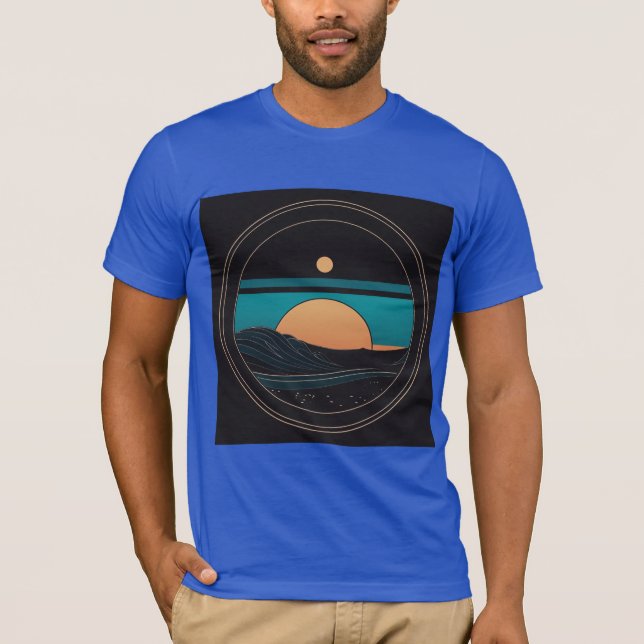 T-shirt Montabeach Minimalist Ocean Wave Logo Design (Devant)