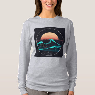 T-shirt Montabeach Minimalist Ocean Wave Logo Design