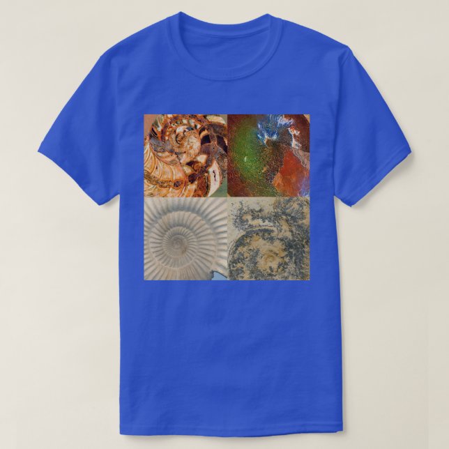 T-shirt Montage Macro de Fossile d'Ammonite (Design devant)