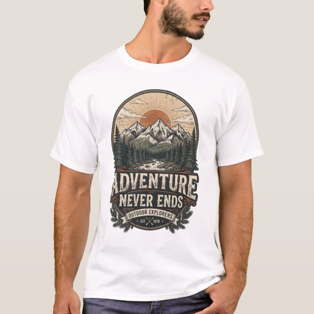 T-shirt montagne Aventure sans fin (Devant)