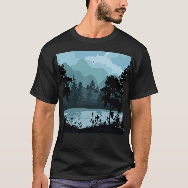 T-shirt Montagne bleue (Devant)