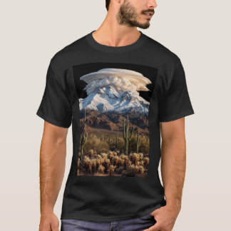 T-Shirt Montagne enneigée lenticulaire du désert