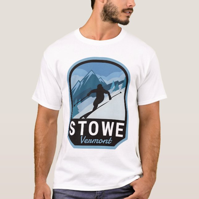 T-shirt Montagne skiable de Stowe Vermont (Devant)