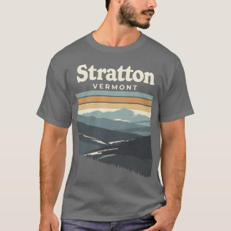 T-Shirt Montagne Stratton Vermont Affiche de Ski V