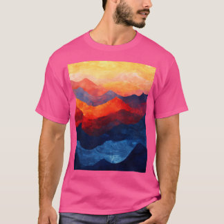 T-shirt Montagnes Abstraites colorées actives