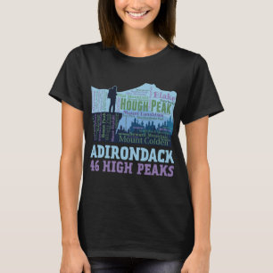 T-shirt Montagnes Adirondack 46 Hautes Pics Liste Mot Clou