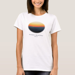 T-shirt Montagnes appelant/ovale coucher du soleil de