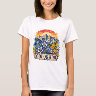 T-shirt Montagnes aquarelles du Colorado PNG conception d'