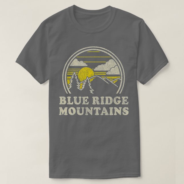 T-shirt Montagnes Blue Ridge Montagnes Vintages Randonnées (Design devant)