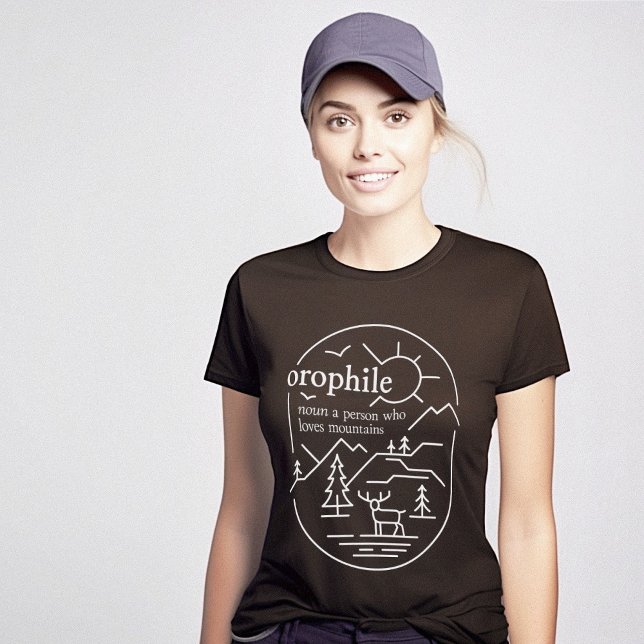 T-shirt Montagnes Cadeaux Extérieurs Définition Orophile (Outdoorsy Gift Mountains Orophile Definition T-Shirt)