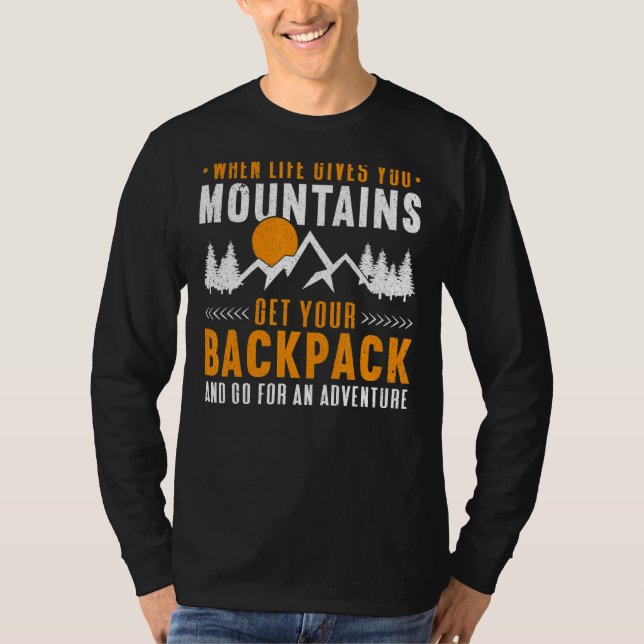 T-shirt Montagnes Camping extérieur Randonnée Backpacking (Devant)