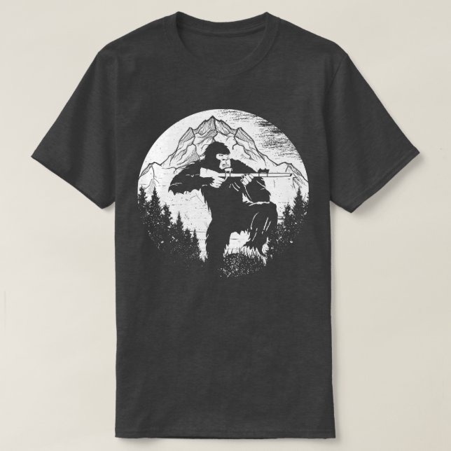 T-shirt Montagnes Chasse amusante (Design devant)
