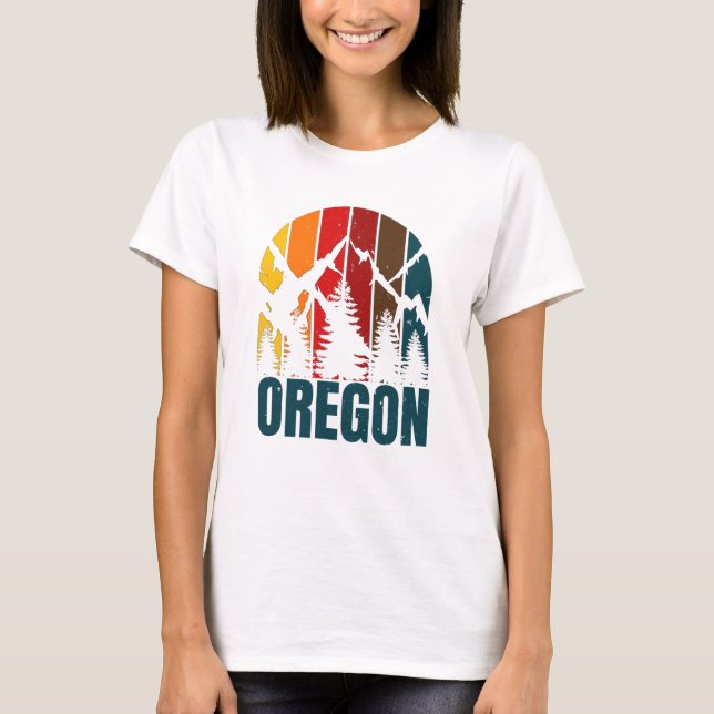 T-shirt Montagnes de l'Oregon Vintage rétro (Devant)