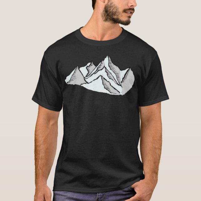 T-shirt Montagnes enneigées actives (Devant)