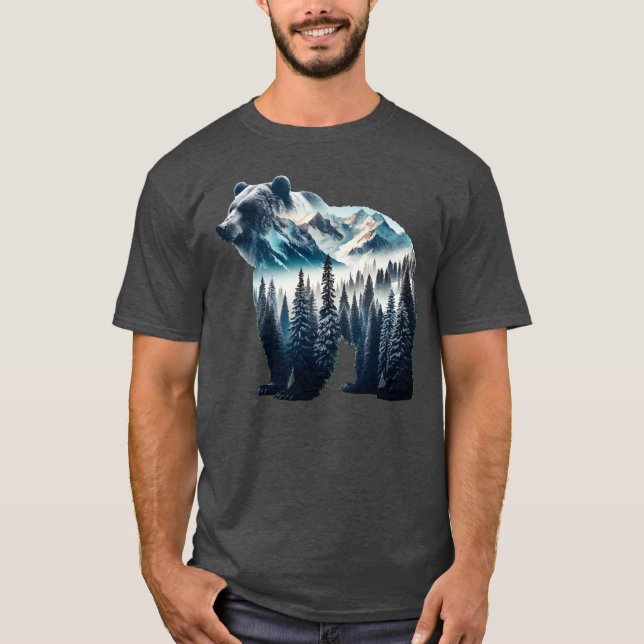 T-shirt Montagnes et forêts de grizzlis (Devant)