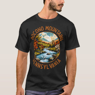 T-shirt Montagnes Pocono Pennsylvanie Coucher de soleil Ré