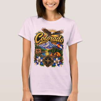 T-shirt montagnes rocheuses colorado, denver colorado, gra