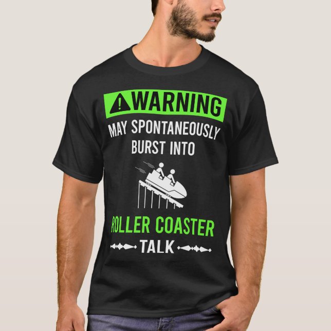 T-shirt Montagnes Russes Avertissement Vert  (Devant)