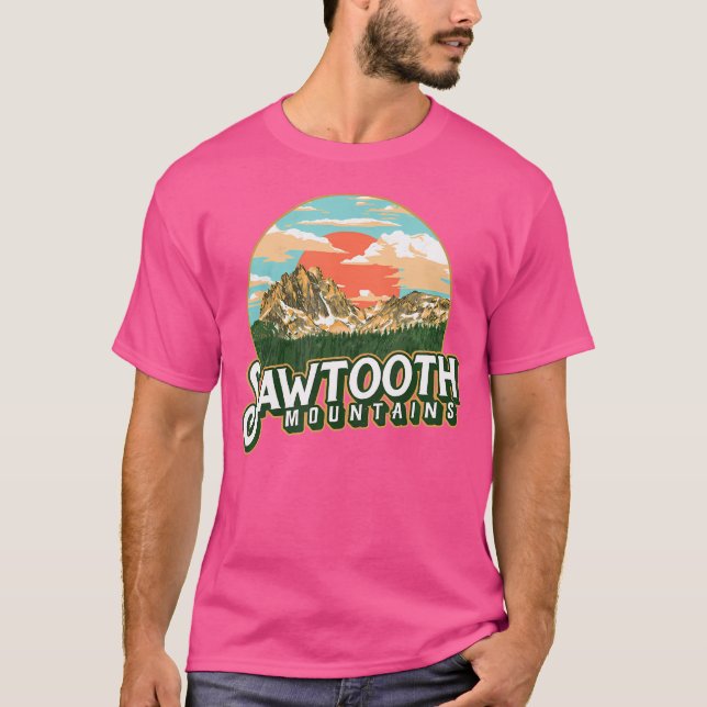 T-shirt Montagnes Sawtooth Idaho (Devant)