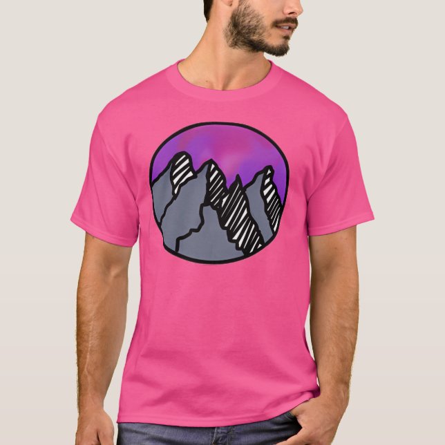 T-shirt Montagnes ) Sleeve De Baseball (Devant)
