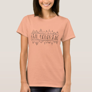 T-shirt montagnes tirées par la main du Colorado de vail