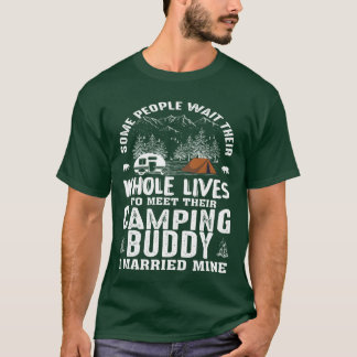 T-shirt Montagnes Vintage Camping Copain Marié Mon garçon