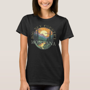 T-shirt Montana Big Sky Country Mountains Hommes Vintages