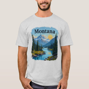 T-shirt Montana Big Sky Mountains River Tee