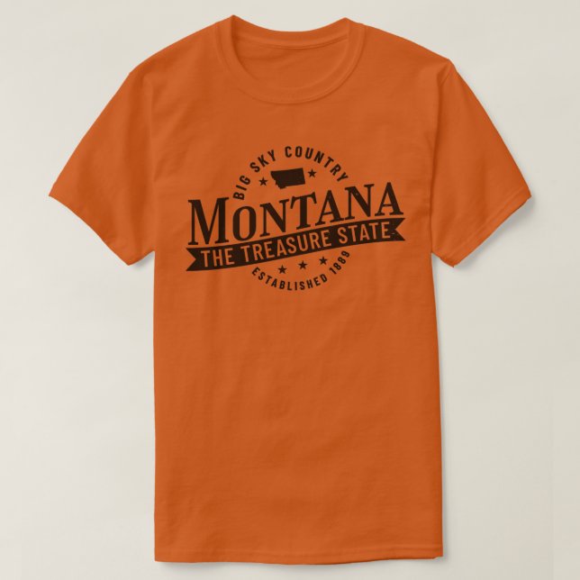 T-shirt Montana Big Sky Pays Le Trésor State Est 188 (Design devant)
