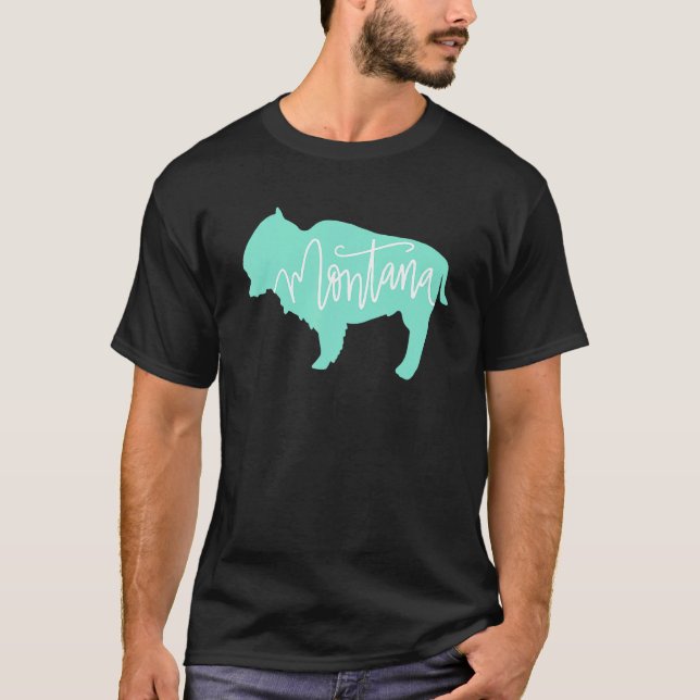 T-shirt Montana Bison Buffalo Mint (Devant)