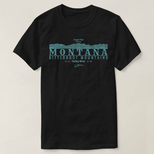 T-shirt Montana Bitterroot Mtns Trapper Peak (Design devant)