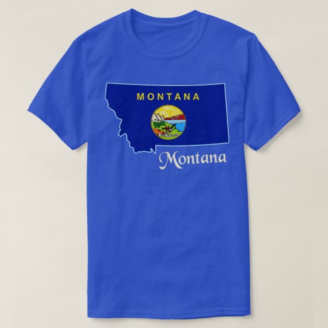 T-shirt Montana Drapeau Carte Design pour les Montanais fi (Design devant)