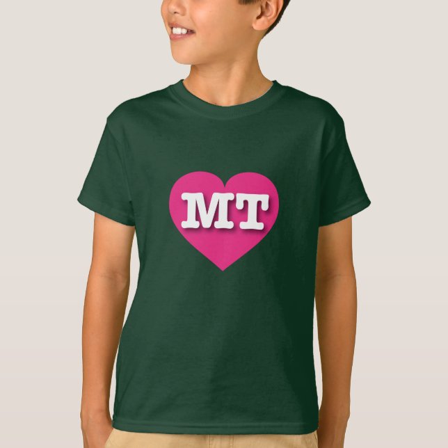 T-shirt Montana Hot Pink Heart - J'aime MT (Devant)