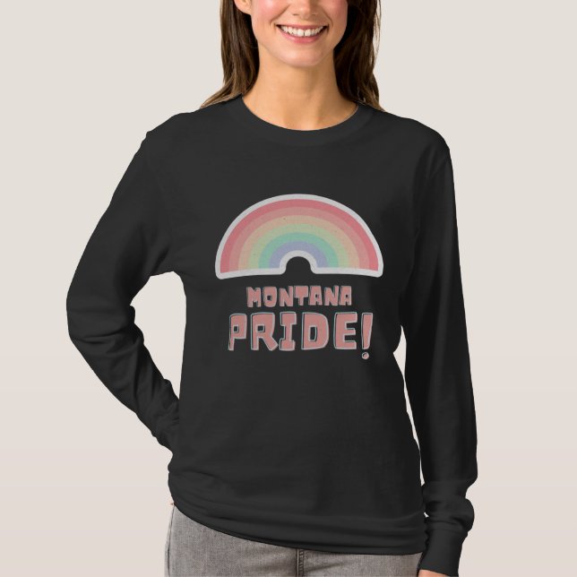 T-shirt Montana Pride LGBTQ Cute Rainbow Minimalist Pride (Devant)