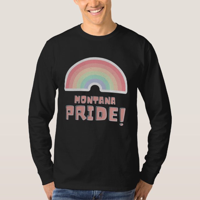 T-shirt Montana Pride LGBTQ Cute Rainbow Minimalist Pride (Devant)