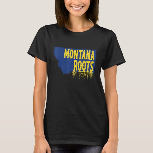 T-shirt Montana Racines Sur La Carte D'Etat Montana Silhou (Devant)