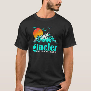 T-shirt Montana US Mountain Travel Vintage Glacier Nationa