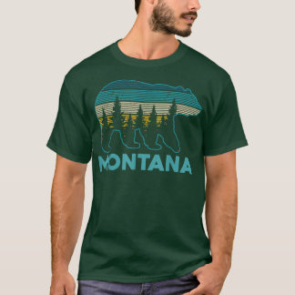T-shirt Montana Vintage Grizzly Oear Nature Randonnée Souv
