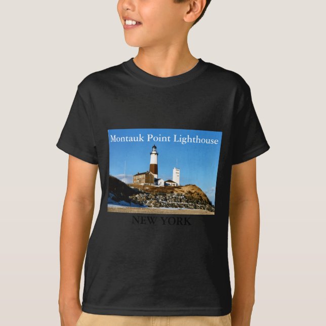 T-shirt Montauk Int Lighthouse New York  (Devant)
