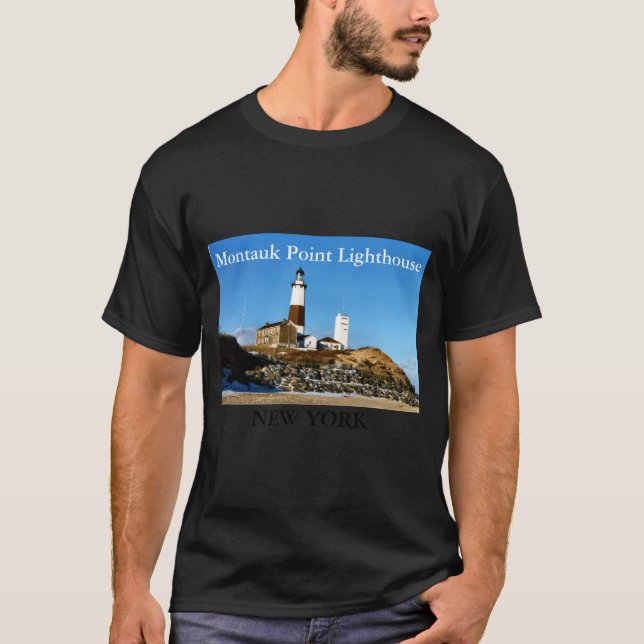 T-shirt Montauk Int Lighthouse New York  (Devant)