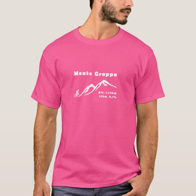 T-shirt Monte Grappa, Italie, Giro, Cyclisme, Alpes, Vélo (Devant)