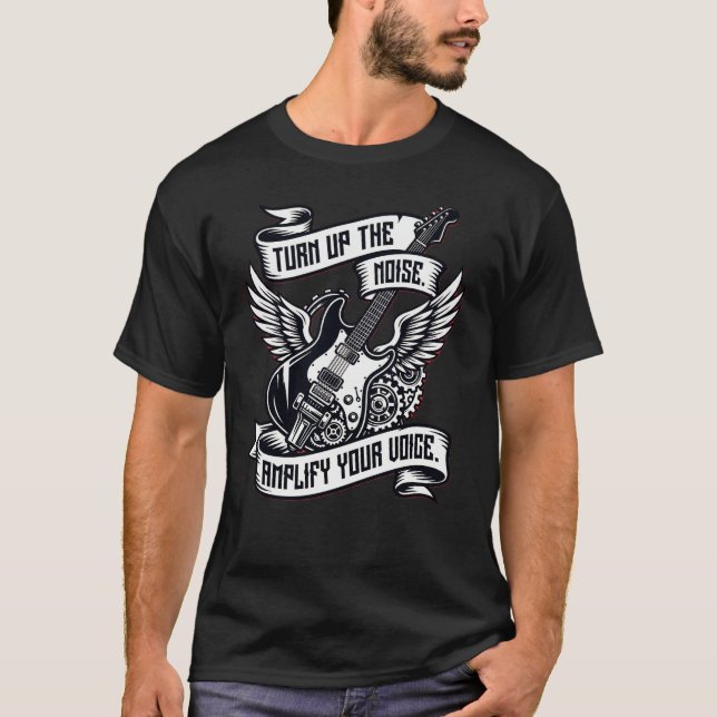 T-shirt Monte le sonGuitare Rock Crâne Steampunk Devant (Devant)