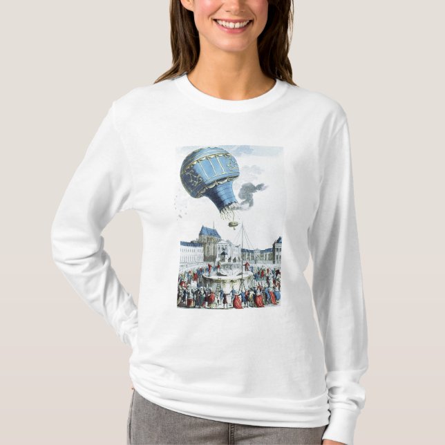 T-shirt Montée de la montgolfière de frères de Montgolfier (Devant)