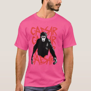 T-shirt Montée de la planète des Singes César en Whi noir
